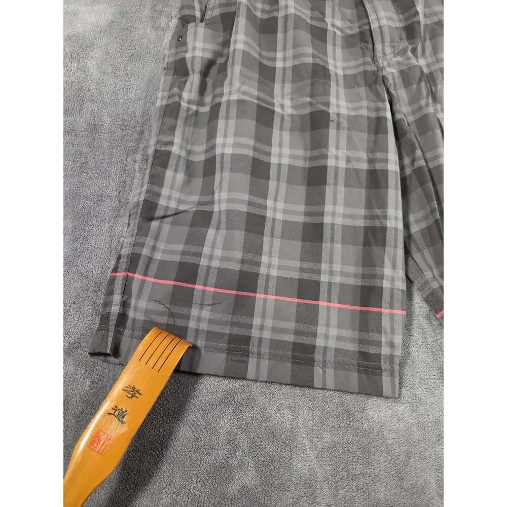 Lululemon Shorts Mens Size 32 Chino Outdoors Pockets Lightweight Gray Squares C2